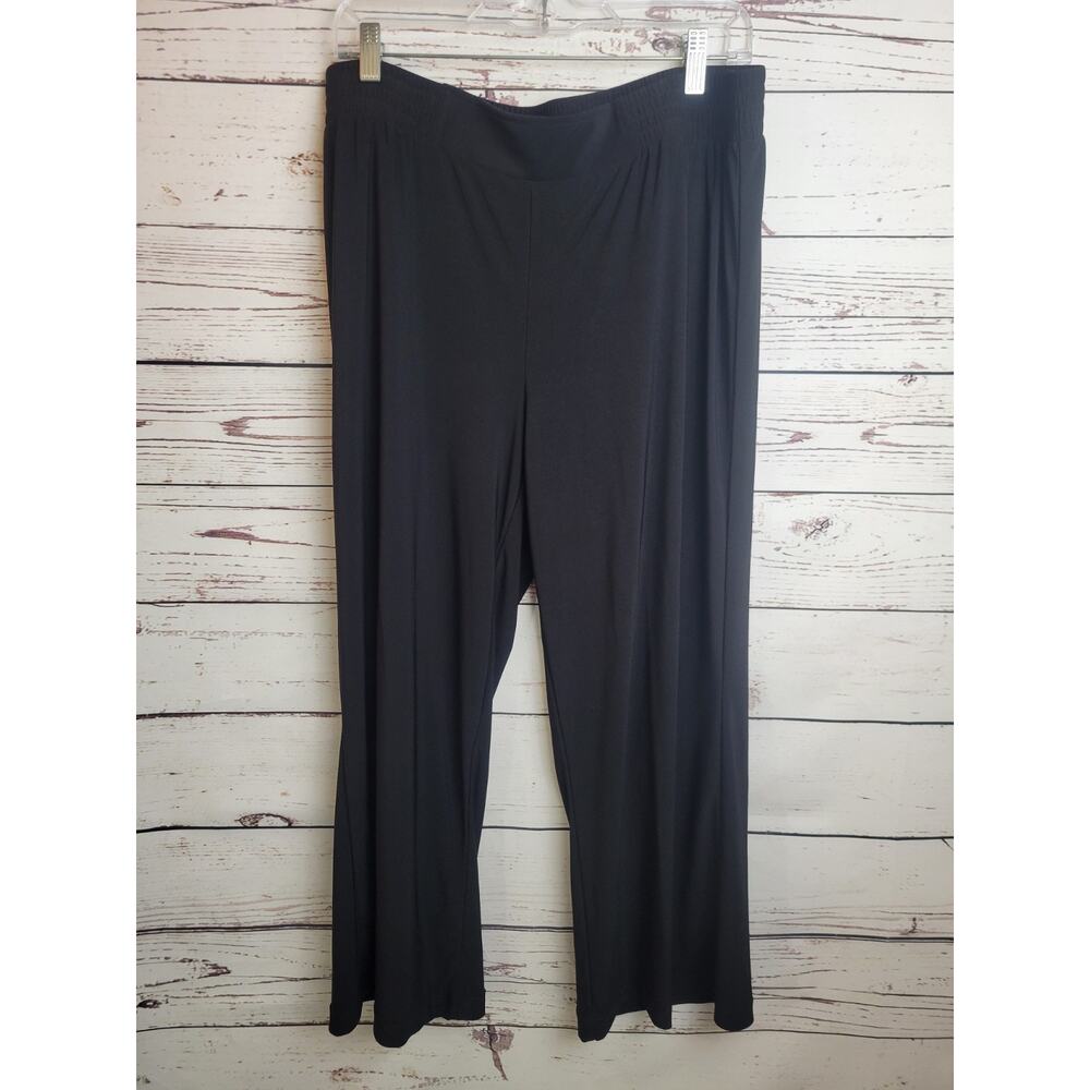 Iman Black Straight Leg Casual Work Pull On Cropped Pants Women's‎ Size XL Short